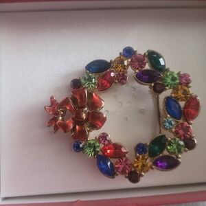 Multicolor Gemstone Brooch
